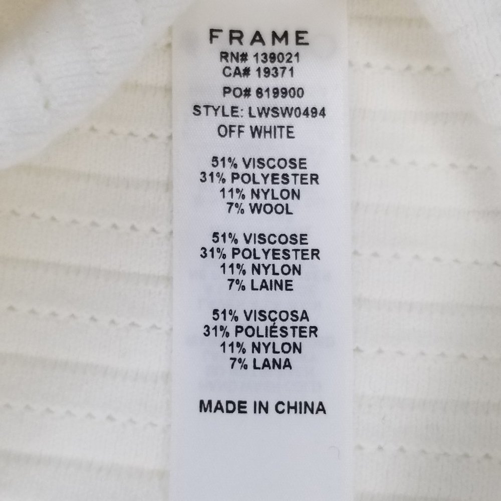 NWT FRAME Pointelle Rib Knit Large Sweater - Picture 15 of 15